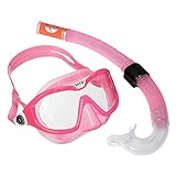 AQUALUNG Snorkeling Combo Mix for Kids 4+ with Mask and Snorkel Pink and White