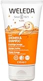 Weleda KIDS 2in1 Doccia-Shampoo profumo Arancia Fruttata, detergente corpo&capelli, formula delicata per bambini grandi (1X150 ml)